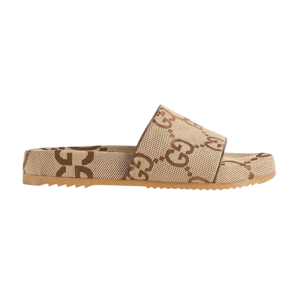 GUCCI MEN’S MAXI GG CANVAS SLIDE SANDAL